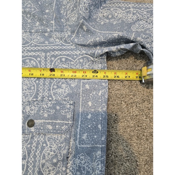 Levi's Lightweight Trucker Shirt Jacket Denim Light Blue Bandana Men's Size XL - Picture 13 of 16